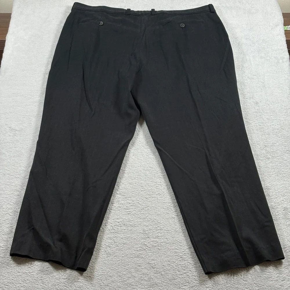 Tommy Bahama Pleated Pants Mens Black Silk Cotton Herringbone 42x34